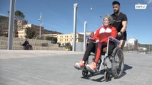 Best son in the world? Eric the marathon machine pushes mum with MS along in wheelchair