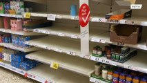 Supermarket shelves empty out as essential supply limiting begins