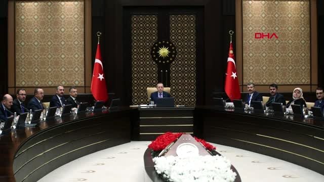 ANKARA ERDOĞAN BAŞKANLIĞINDA SAĞLIK KURULU VE İLGİLİ BAKANLIKLAR İLE KOORDİNASYON TOPLANTISI-1