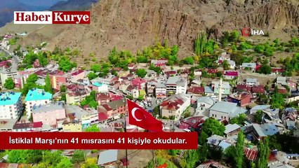 İstiklal Marşı’nın 41 mısrasını 41 kişiyle okudular