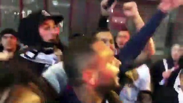 Football - Champions League - Layvin Kurzawa celebrates wins the fans after PSG 2-0 Dortmund