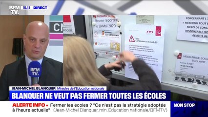 Virus: Selon Jean-Michel Blanquer, "fermer les écoles n'est pas la stratégie adoptée"
