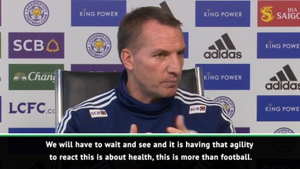 Download Video: Rodgers confirms three Leicester players have shown coronavirus symptoms