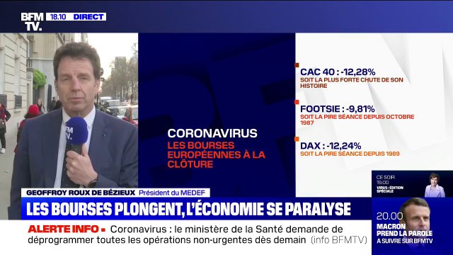Coronavirus: le président du Medef appelle à des mesures d'urgence pour les PME