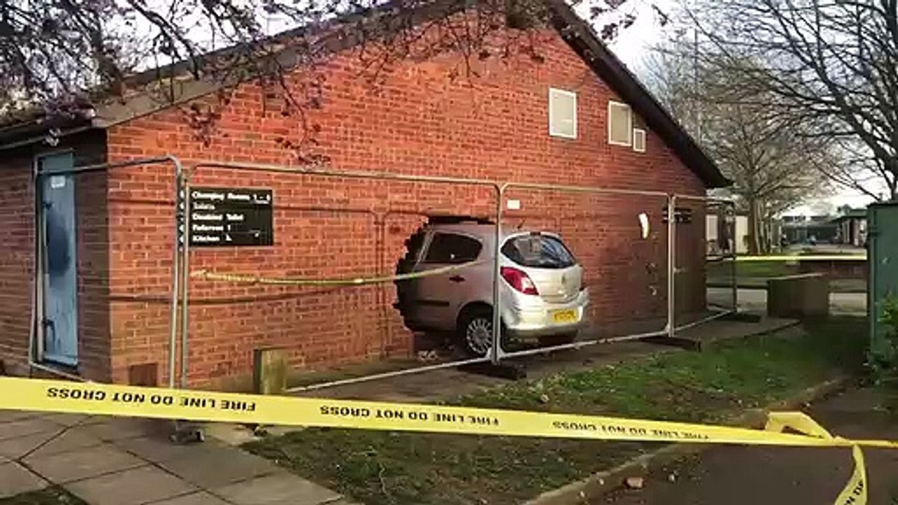 Car goes through wall of sports pavilion in Aylesbury