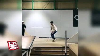 Görme engelli kaykaycının muhteşem performansı | BIGGRANDTUBE