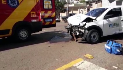 Mulher de 52 anos fica ferica após colisão no Centro