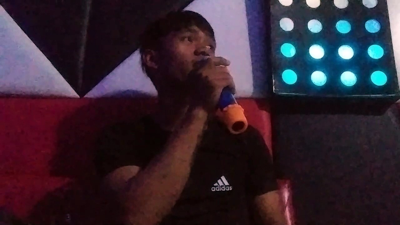 Singing and going for it!