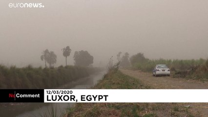 طوفان شن در شهر باستانی اقصر مصر