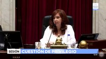 CFK en la sesión del Senado