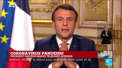 Coronavirus Pandemic: French president Emmanuel Macron makes televised address