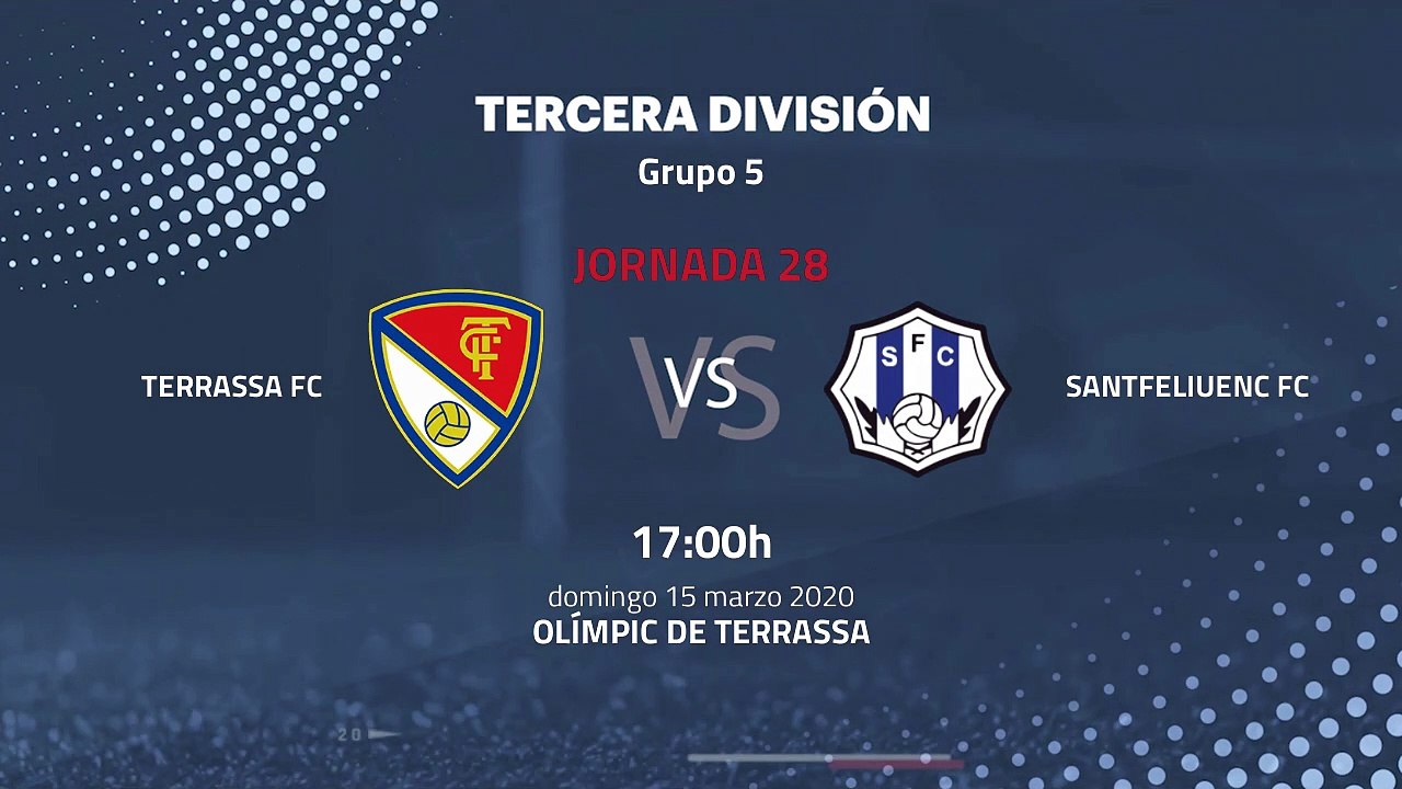 Previa partido entre Terrassa FC y Santfeliuenc FC Jornada 28 Tercera División