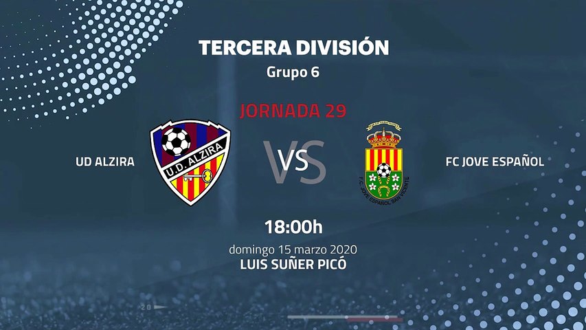 Previa partido entre UD Alzira y FC Jove Español Jornada 29 Tercera División