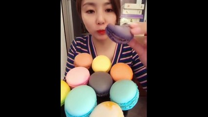 ASMR DESSERT #1 (MACARON) II KWAI APP II MUKBANG SWEET