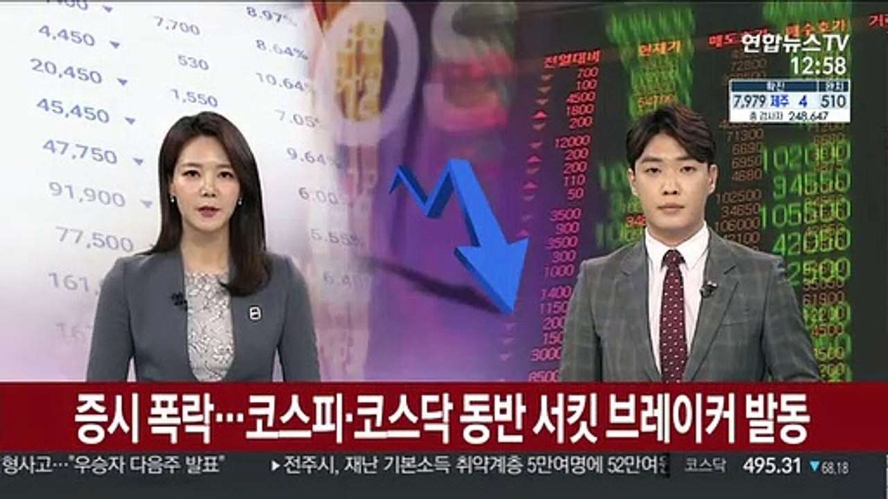 증시 폭락…코스피·코스닥 동반 서킷 브레이커 발동