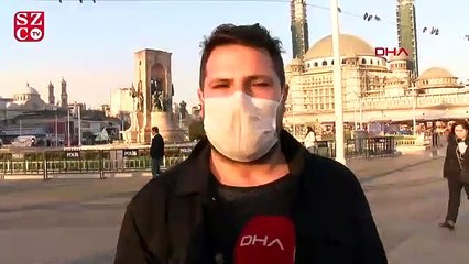 Download Video: Taksim Meydanı’nda maskeli Corona virüs önlemleri