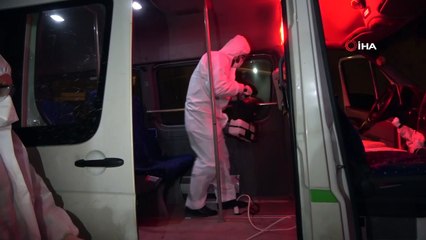 Bitlis’te halk otobüsleri ve minibüsler dezenfekte ediliyor