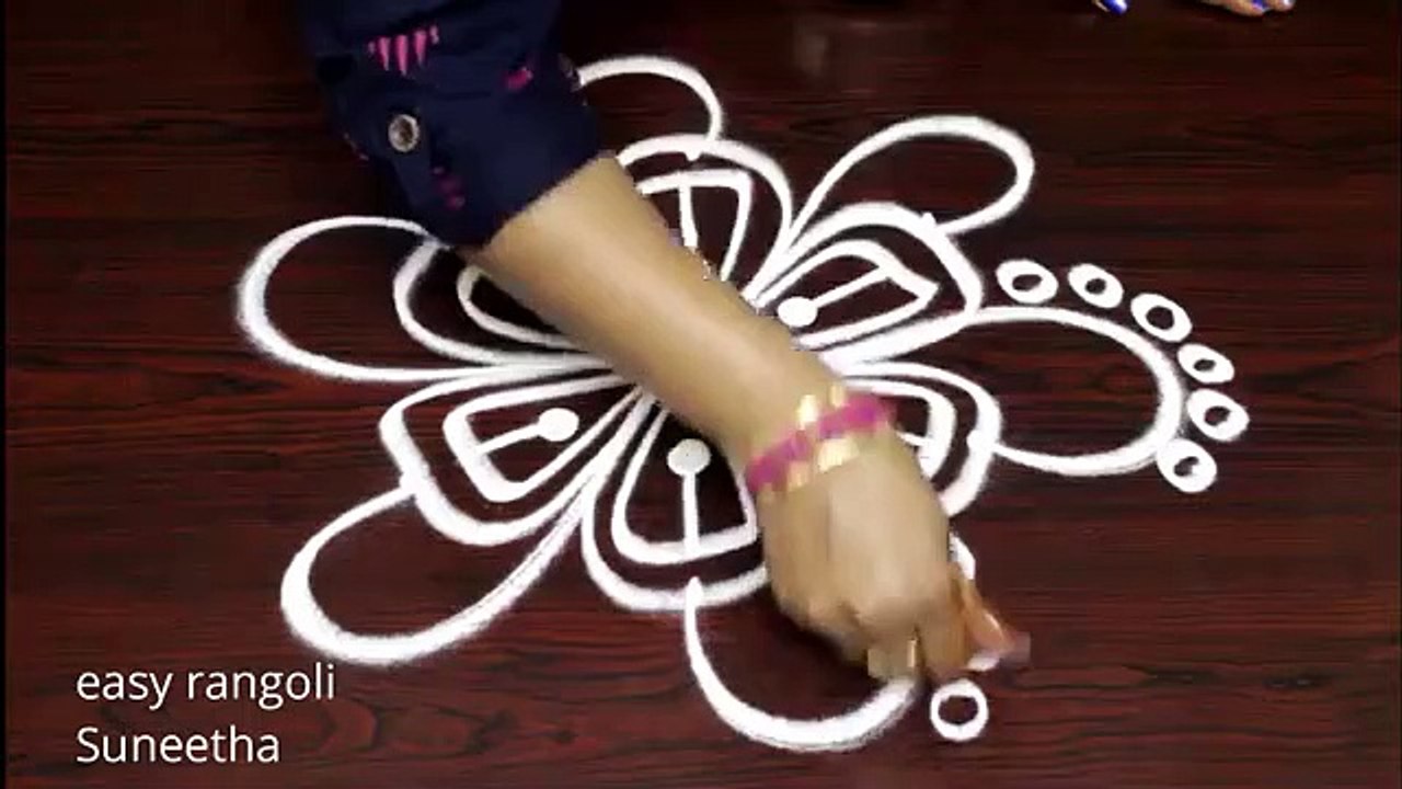 Beginners Simple Daily kolam    Two beautiful muggulu    3 dots rangoli designs