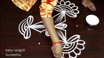 Beginners rangoli muggulu    Latest rangoli designs    Simple arts for beginners with 5 dots