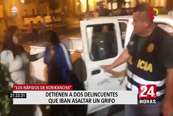 Comas: Detienen a dos delincuentes que iban asaltar un grifo.