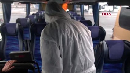 Sivas'ta yolcu otobüsleri koronavirüse karşı ilaçlandı