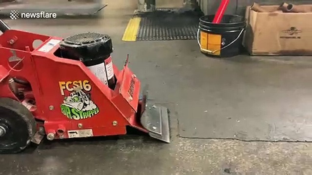 20 years worth of grime scraped from factory floor looks like 'rolled ice cream'