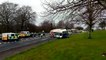 Emergency services at the scene of a crash involving a bus and a car in Sunderland