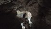 Two People Climb Down Tricky Limestone Caves While Exploring Mexican Cenote