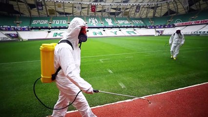 Fenerbahçe karşılaşması öncesi Konya Stadyumu dezenfekte edildi - KONYA