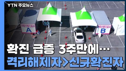 격리해제자>신규 확진자...적극적 검사·사회적 거리두기 효과 / YTN