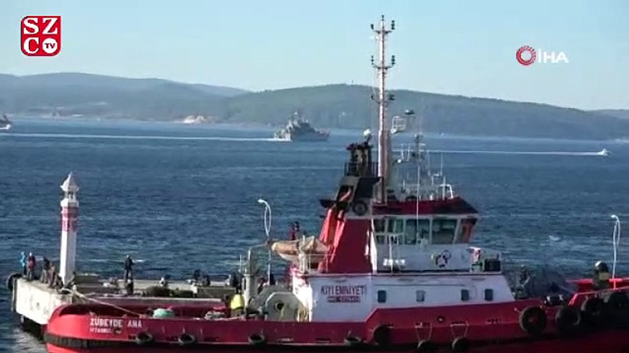 Rus savaş gemisi Çanakkale Boğazı’ndan geçti