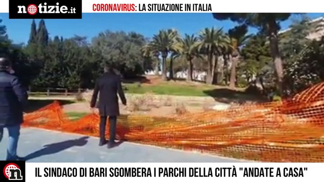 Coronavirus, Decaro sgombera i parchi di Bari Tornate a casa, andrà tutto bene | Notizie.it
