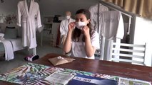 Bir tekstil firması antibakteriyel kumaştan maske üretti