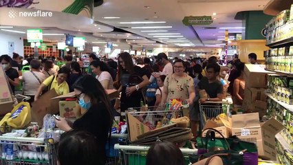 Philippine shoppers panic shop after their government declared a state of calamity