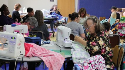 Local Women Sewing Blankets For Kids In Need