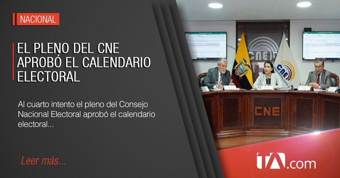 El pleno del CNE aprobó el calendario electoral