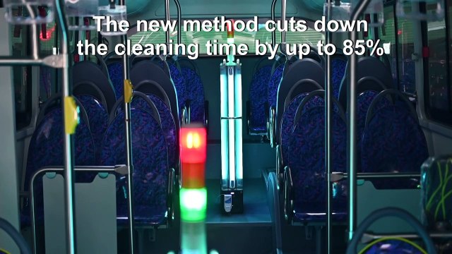 Buses undergo ultraviolet disinfection in China