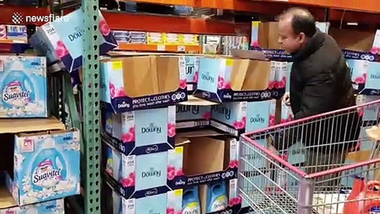 NYC Costco sees lines, gas masks and chaos as panic buying intensifies from coronavirus fears