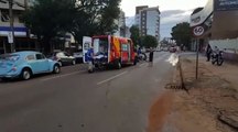 Mulher fica ferida após acidente na Rua São Paulo