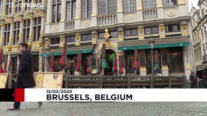 شاهد.. بروكسل بعد إغلاق المطاعم والحانات