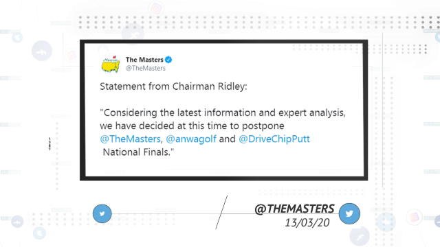 Socialeyesed - The world reacts to The Masters being postponed