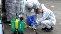 Yüksekova'da korona virüse karşı her yer dezenfekte edildi