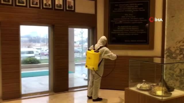 Gaziantep'te valilik binası dezenfekte edildi