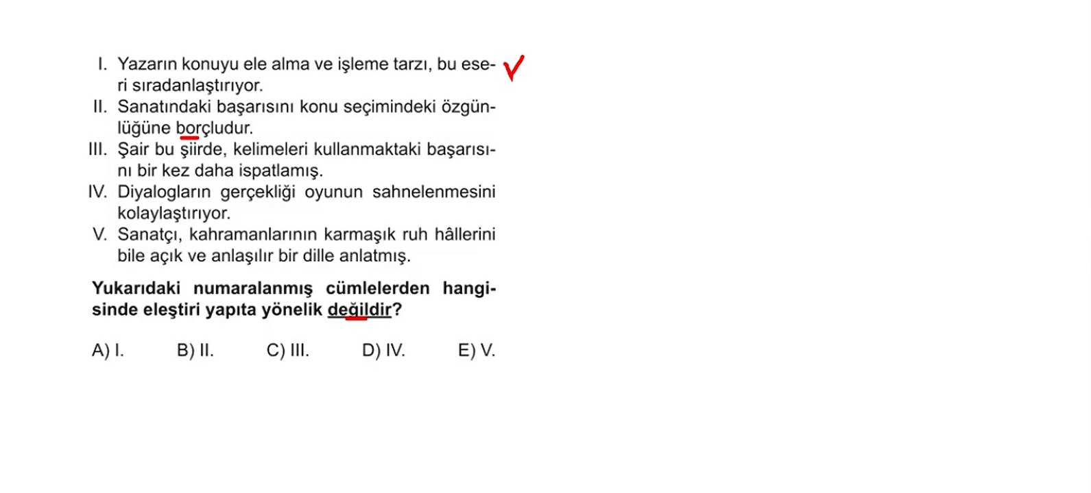 Sıradışı Analiz Yayınları TYT 10. Deneme Sınavı - Türkçe 6.  Soru