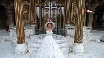 Bu gelinliği taşımak güç istiyor: 5 kişilik ekiple 2 ay boyunca çalıştılar