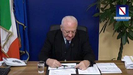 Campania, De Luca- In quarantena chi è in strada senza motivo (13.03.20)