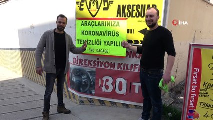 Oto yıkamacıdan ilginç kampanya: 'Araçlarınıza koronavirüs temizliği yapılır'