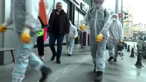 Nevşehir'de cadde ve kaldırımlar dezenfekte yapılıyor