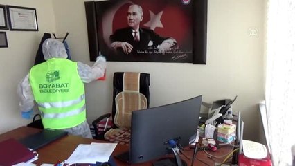 Boyabat'ta yeni tip koronavirüse karşı dezenfekte çalışması