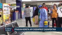 Cegah Korona Stasiun Kereta Api Disemprot Disinfektan